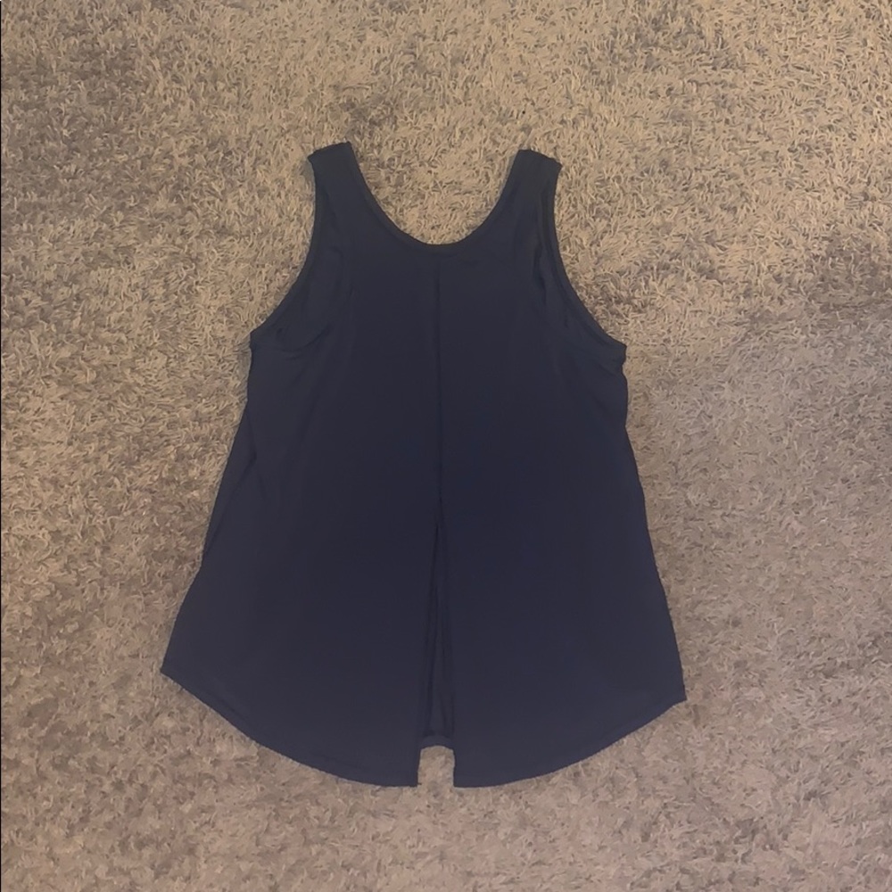 Navy front tie lululemon workout tank top